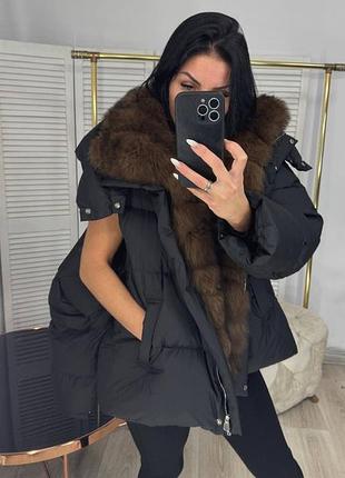 Пуховик трансформер песец