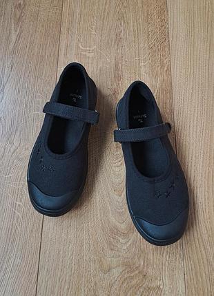 Чёрные тапочки мокасины для девочки/сменная обувь