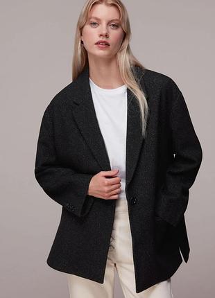 Женский черный шерстяной жакет с точками whistles