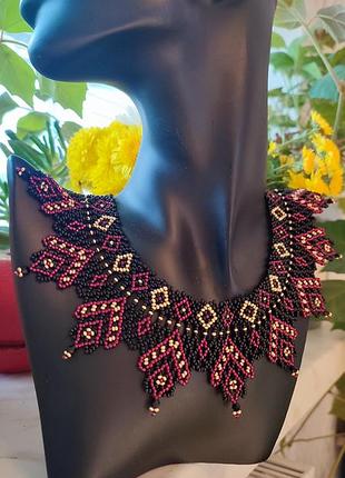 Силка национальное украшение из бисера ожерелье вышиванка этно украшение традиционное украинское украшение