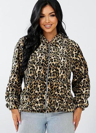 Бомбер женский с капюшоном
