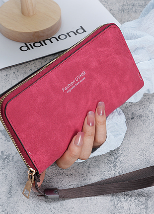 Женский кошелек клатч на молнии, яркий кошелек-клатч для девушек 1900 красный