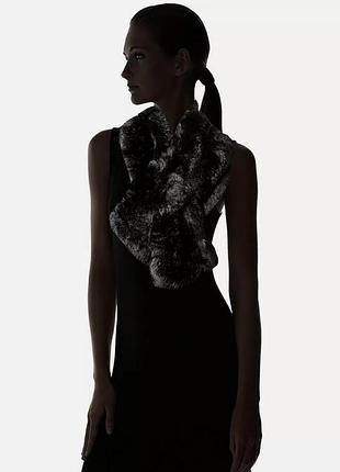 Шарф/воротник ted baker una черного цвета из искусственного меха