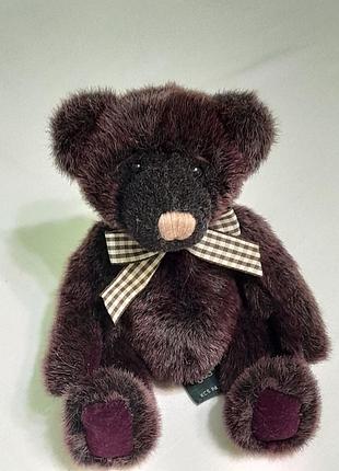 Russ bears from the past - игрушка мягкая винтажная плюшевая - мишка с бантом - 22 см