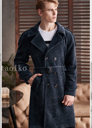 Вельветовый стильный тренч