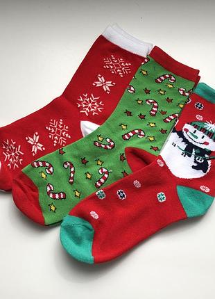 Комплект 3 пары носков новогодние носки рождественские 179