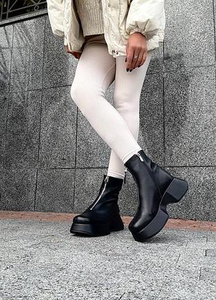 Ботинки из экокожи/экозамши на флисе