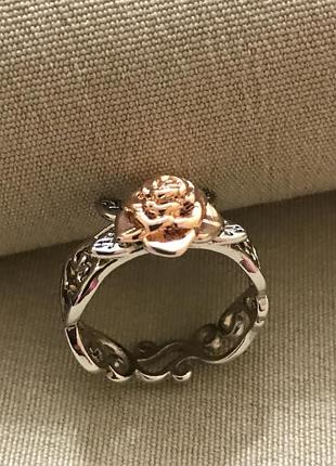 Ажурне кільце з трояндою вінтаж