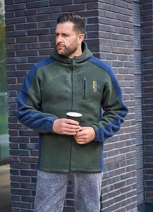 Мужская флисовая кофта на молнии,теплая зимняя кофта