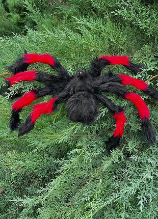 Паук меховой 45 см, гнутся лапы. хэллоуин декор, пауки
