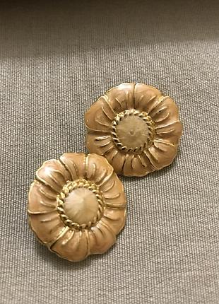 Кліпси квітки з запеченою емаллю american 🇺🇸 vintage