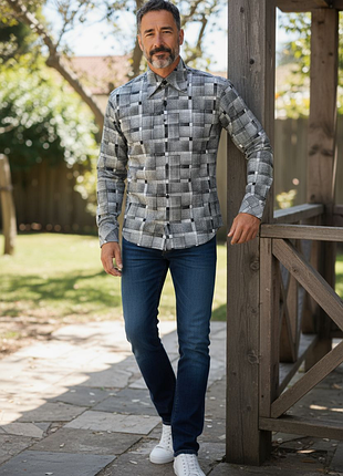 Безупречная 100% хлопковая рубашка в принт известного британского бренда ben sherman