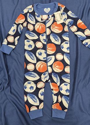 Детский комбинезон человечка пижама place, 3-6 месяцев, 6-8 кг, на молнии, новое