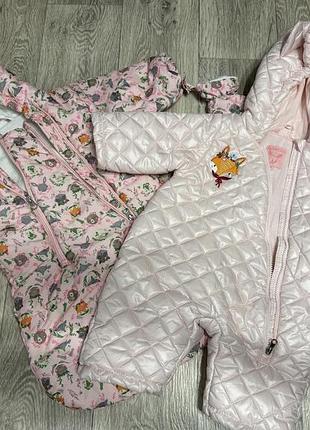 Два дитячі комбінезони, дівчачий комбінезон, одяг для дітей, одяг 3+ місяців