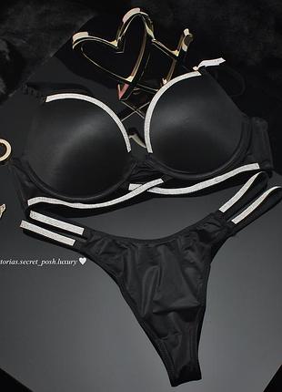 Бра и трусики. женский роскошный комплект белья victorias secret. виктория сикрет
