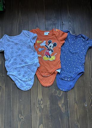 Набір з 3 боді з коротким рукавом для новонароджених, розмір 80-86