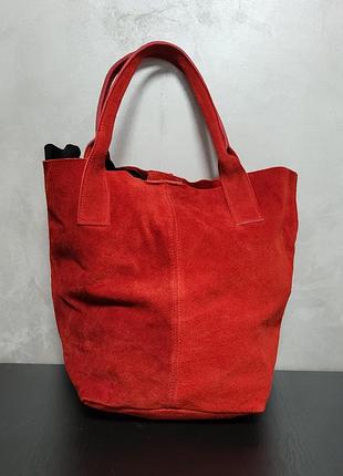 Замшевая женская сумка шоппер