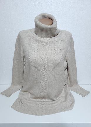 Свитер под горло, удлиненный.кашемир 16%