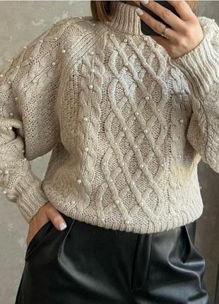 Кофта с жемчугом м/л