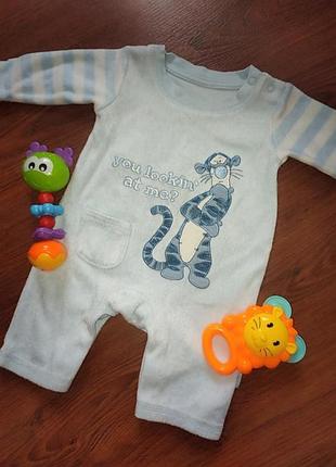 Человечек махровый 56-62 см. плюшевый ромпер на новорожденного. теплый комбинезон