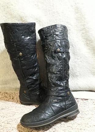 Высокие кожаные зимние сапоги rieker, 36 размер