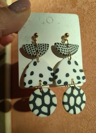 Серьги "черно-белые"