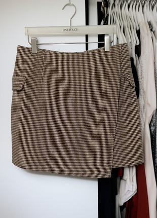 Юбка в "гусиную лапку", на запах, для пышных форм.