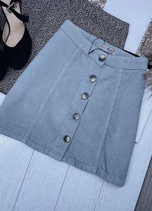 Нова коротка спідниця denim m спідниця вельветова сіра спідниця трапеція спідниця на ґудзиках