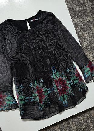 Логнслив/ блузка в сеточку desigual