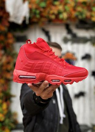 Чоловічі зимові кросівки replacement nike air max back 95 {червоні}#nike