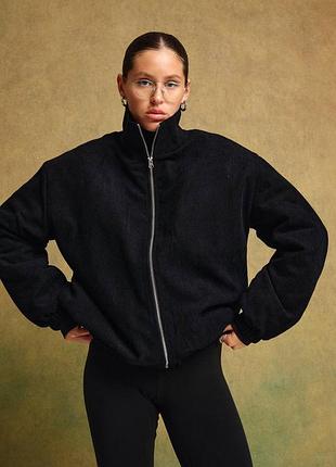 Вельветовый бомбер куртка оверсайз