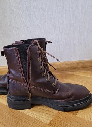 Сапоги коричневые timeberland оригинал, 38 размер, б/у, кожа