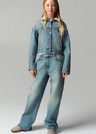 Свободные брюки штаны джинсы широкие расклешённые нижние края h&m baggy fit bootcut 12-13 лет