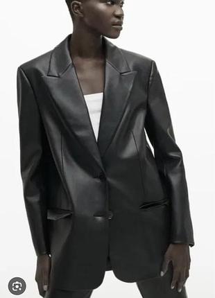 Піджак під шкіру! стильний і модний! розмір хл