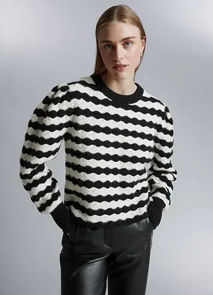 Джемпер жіночий & other stories scalloped crochet merino jumper / s