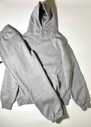 Чоловічий костюм на флісі сірий спортивний