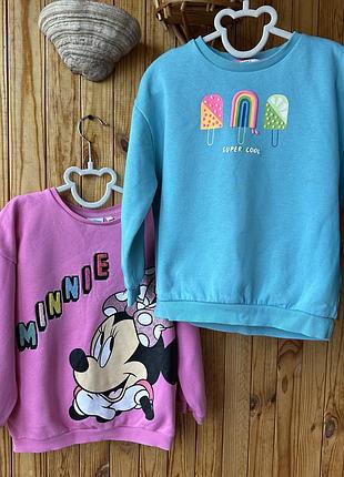 Світшот утеплений на дівчинку 5-6 років/116 см з мікі та морозивом