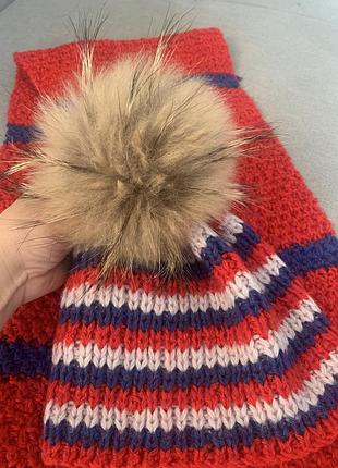 Шапка з шарфом дитяча!