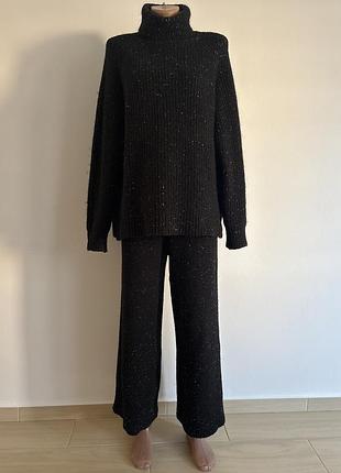 Теплий і стильний костюм zara брюки палаццо і кофта гольф