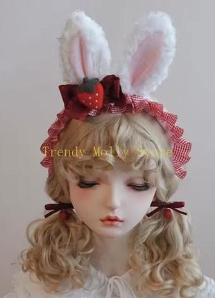 Обруч з вушками полуницею солодка лолита