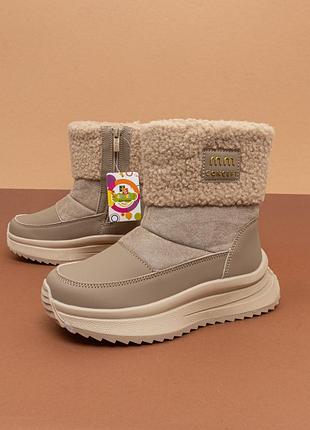 Зимові черевики чобітки для дівчинки бежеві 34-37 детские ботинки для девочки зимние jong golf 3121268