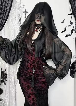 Болеро з капюшоном готика грандж темна лолита косплей