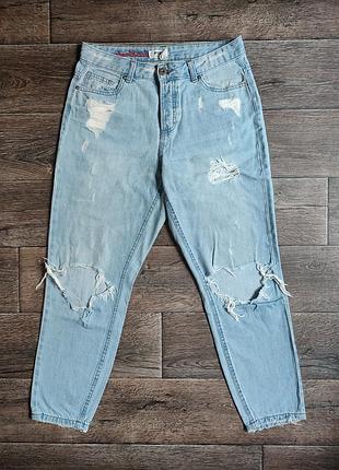 Голубые джинсы/бойфренды от fb sister / girlfriend fit ➡️ размер м/наш 42-44рр (см. замеры)