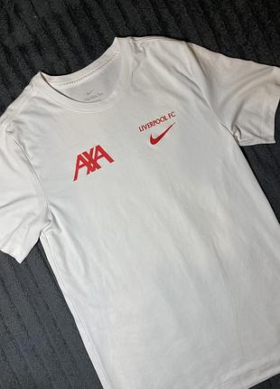 Біла чоловіча футболка nike liverpool fc