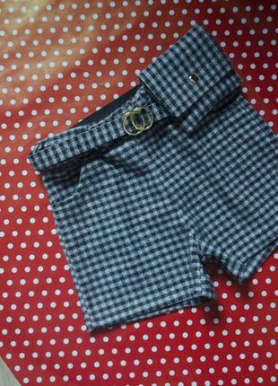 Утеплені шорти на резинці в клітинку+напоясна сумка, дуже красиві теплі шорти