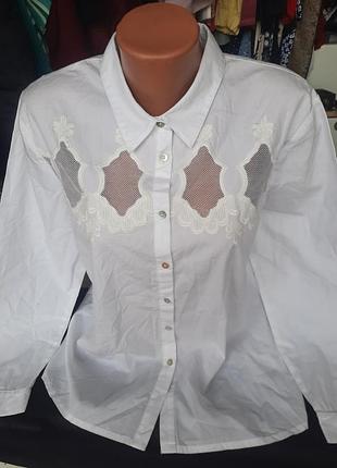 Рубашка каттоновая с кружевом