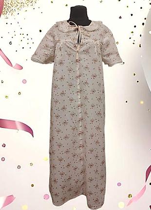 Коттоновая ночная рубашка ночнушка