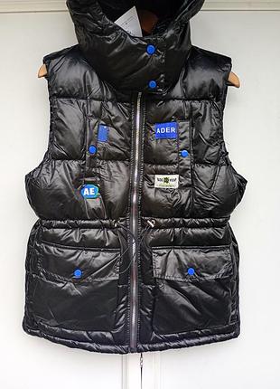 Жилетка теплая черная женская