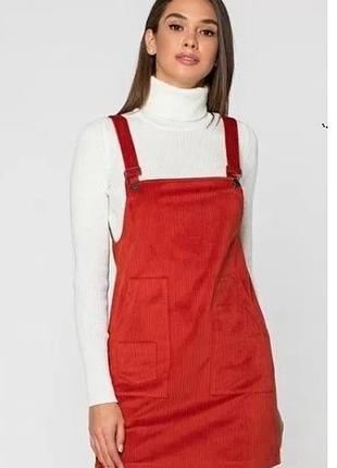 Вельветовый  сарафан, кирпичного цвета