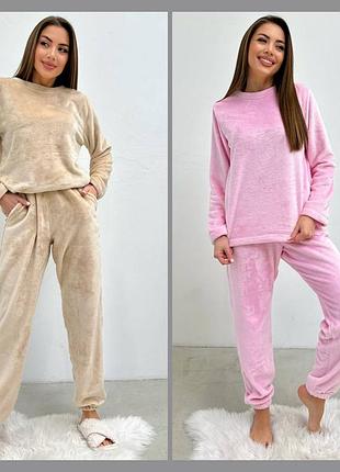 Женская мягкая плюшевая пижама домашней одежды